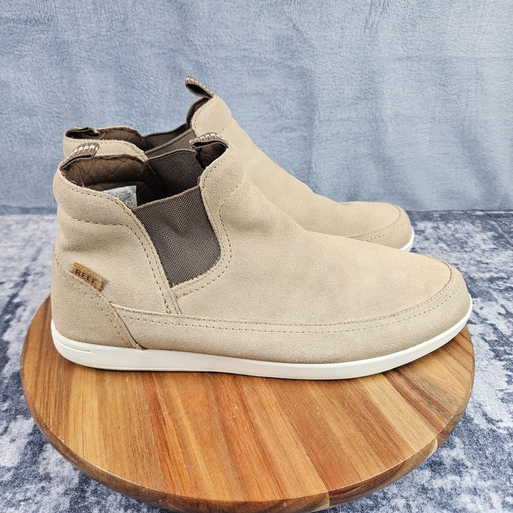 Reef Cushion Swami Chelsea Boots Mens 11.5 Khaki Leather Slip On Casual Shoes